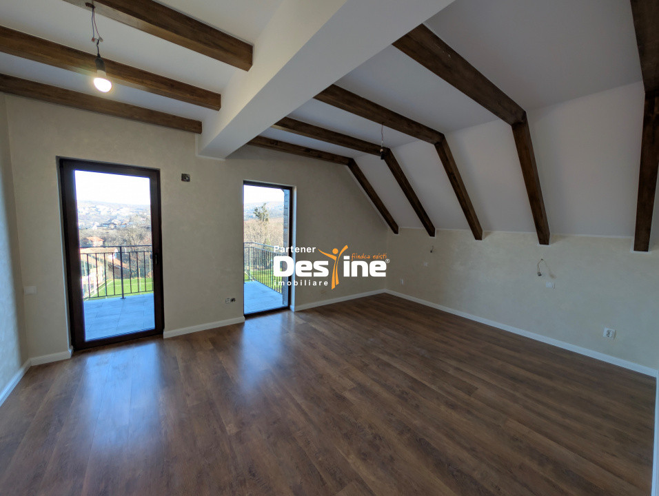 Casă design Nordic D+P+1+POD stil Scandinav 160 mpU și 800 mp teren Rond Bucium