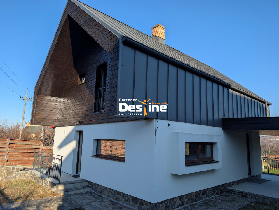 Casă design Nordic D+P+1+POD stil Scandinav 160 mpU și 800 mp teren Rond Bucium