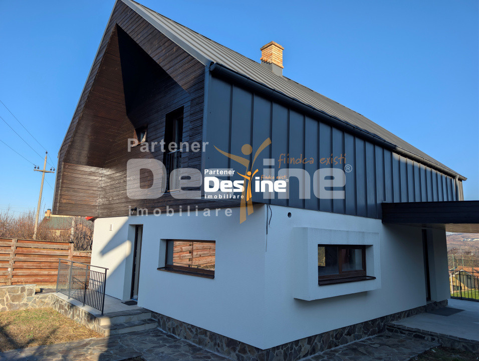 Casă design Nordic D+P+1+POD stil Scandinav 160 mpU și 800 mp teren Rond Bucium