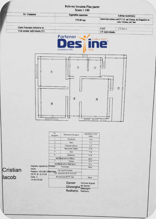 Comision 0% Casă individuală la roșu 75 mp P+POD 570 mp teren canalizare Ciurea 