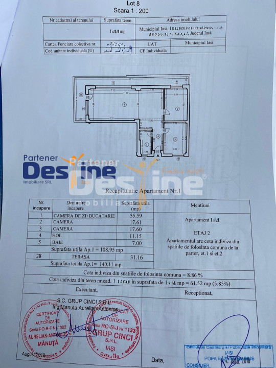 BUCIUM - PENTHOUSE 3 camere Open space 109mp + Terasa 31 mp