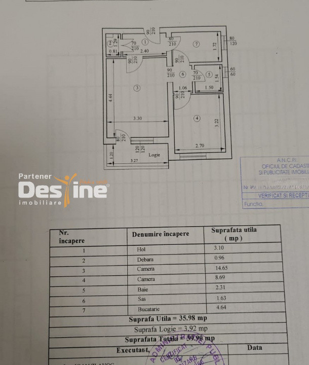 Podu Ros - Apartament 2 camere circular 39,90 mp