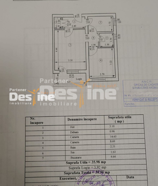 Podu Ros - Apartament 2 camere circular 39,90 mp