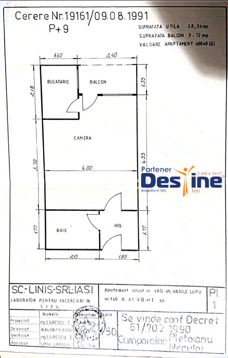Comision 0% - Garsoniera 31 mp etaj 1 balcon închis la bulevard, imobil cu lift