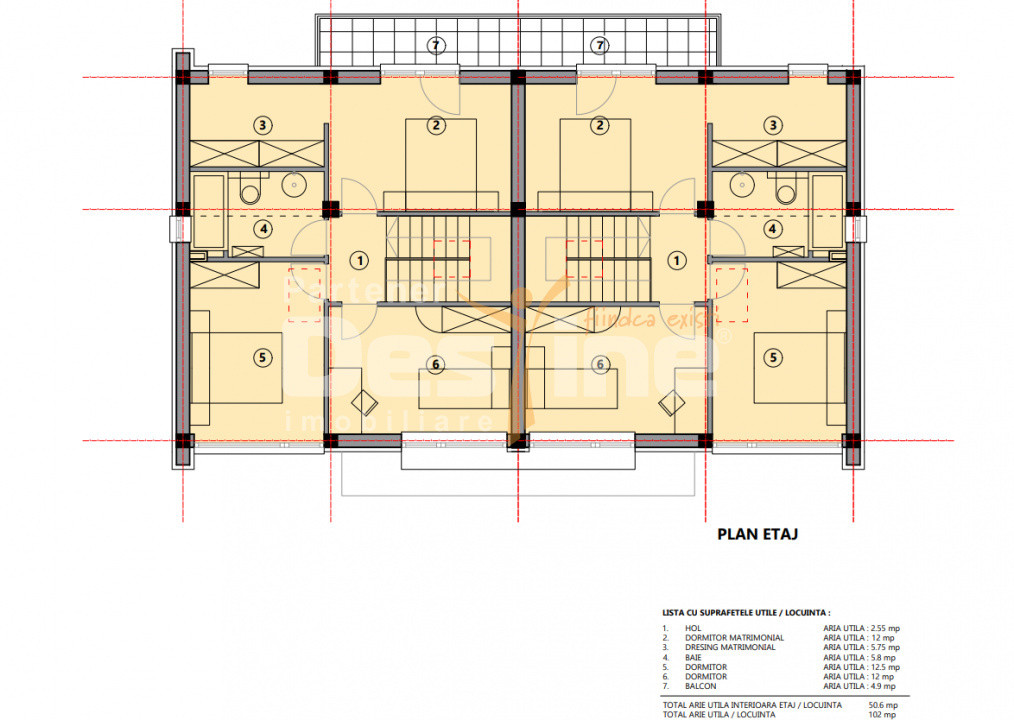 Vilă tip duplex, 4 camere, 102 mp + curte individuală, Bartolomeu
