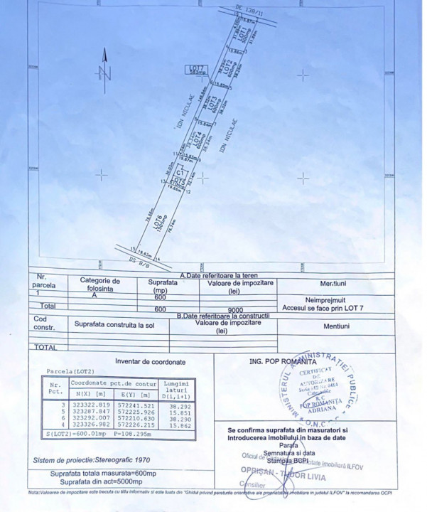 TEREN DE VANZARE DOMNESTI, 1200 MP, 600+600