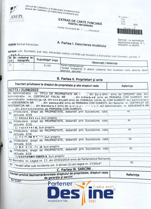 Comision 0% - Teren Primarie Dumesti, 8100 mp, front 13 ml, 
