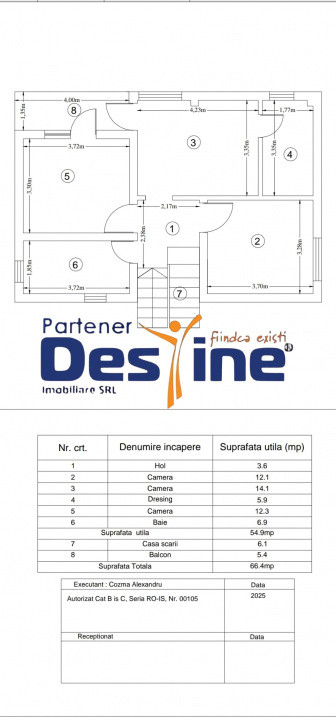 Casa individuala cu etaj, 4 camere, teren 396 mp, drum privat
