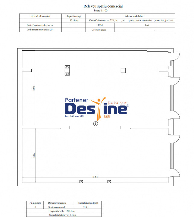 Spațiu Comercial 219 mp deschis, versatil funcționalitate multiplă Silk District