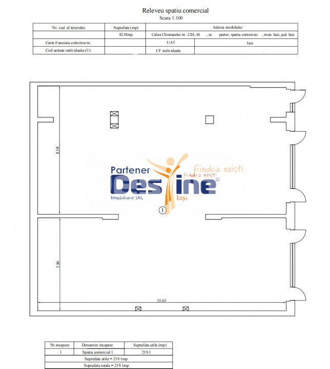 Spațiu Comercial 219 mp deschis, versatil funcționalitate multiplă Silk District