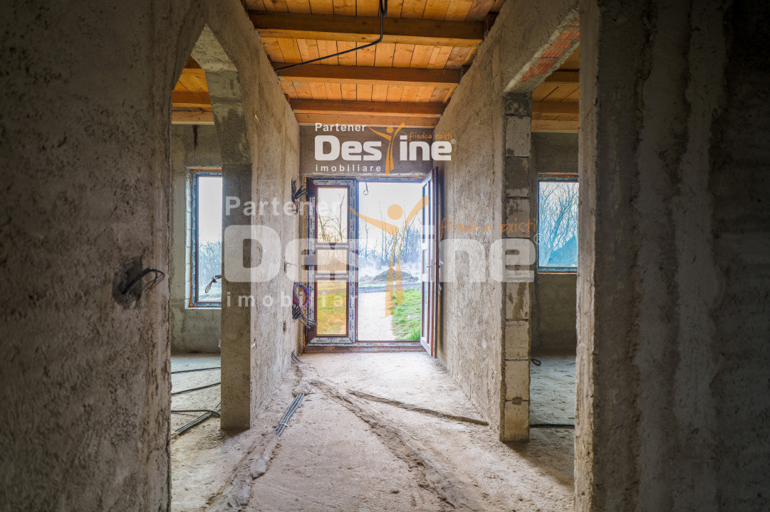 Comision 0% Casă individuală la roșu 75 mp P+POD 570 mp teren canalizare Ciurea 