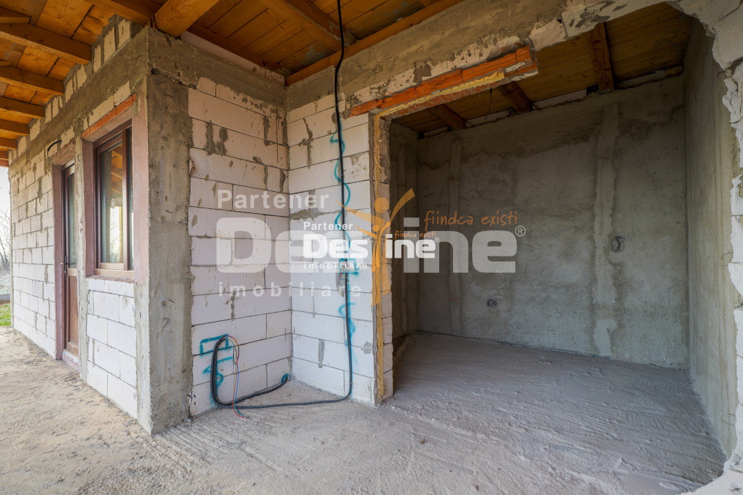 Comision 0% Casă individuală la roșu 75 mp P+POD 570 mp teren canalizare Ciurea 