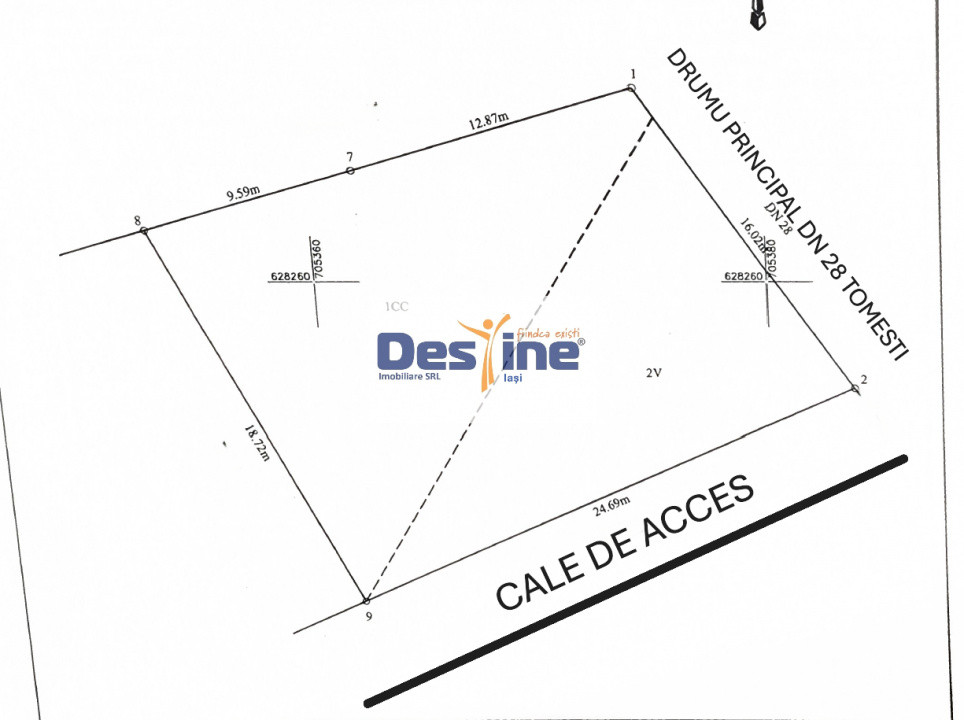 Tomesti,  teren intravilan, 400 mp, la strada asfaltata