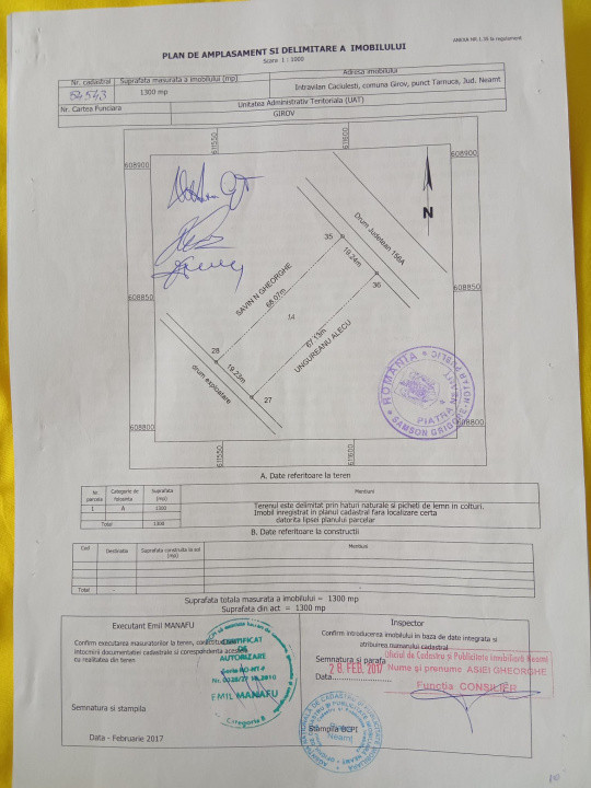 Teren de vanzare Caciulesti 10.000 Euro 1300mp