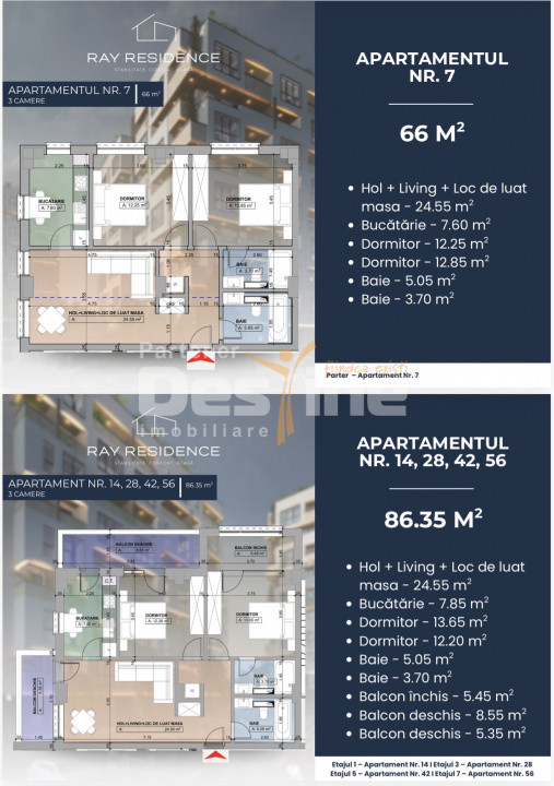 Apartament 3 camere, complex rezidențial 