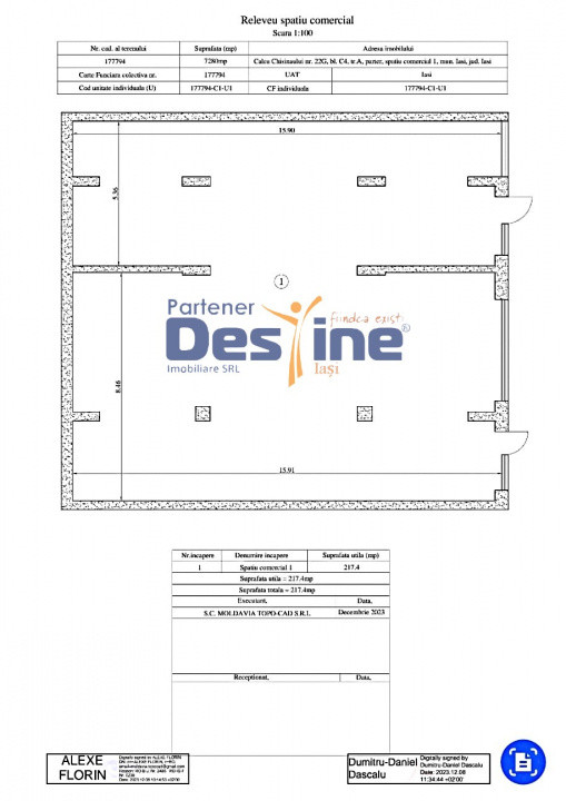 Spatiu Comercial 217 mp parter + 2 parcari la intrare in Cartierul Silk District