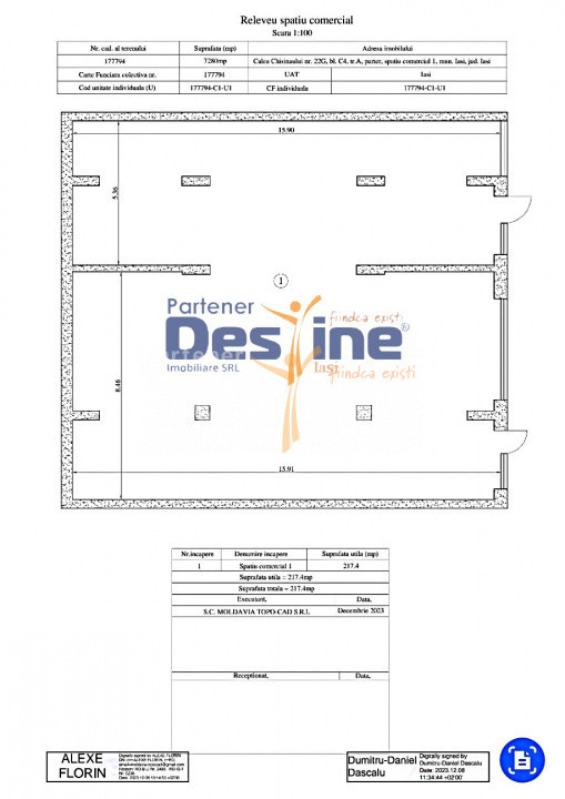Spatiu Comercial 217 mp parter + 2 parcari la intrare in Cartierul Silk District