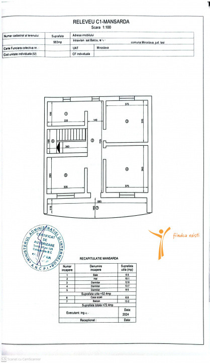 Balciu, Miroslava - Casă individuală P+M 147 mp utili 983 mp Teren