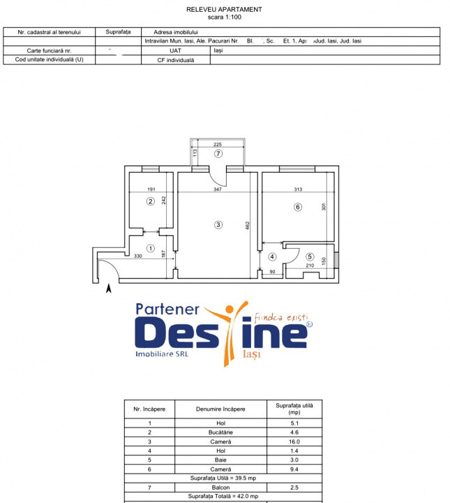 Pacurari- Apartament 2 camere, etaj 1 - Mobilat si utilat 