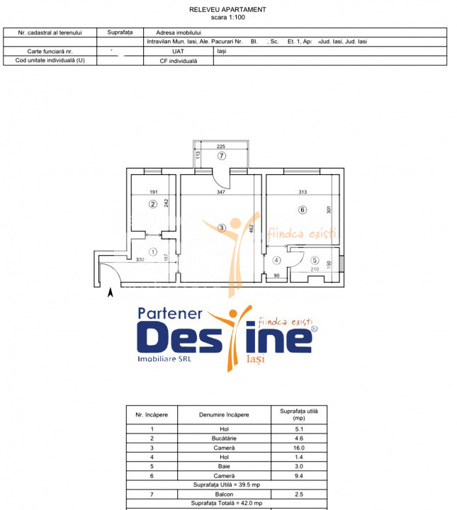 Pacurari- Apartament 2 camere, etaj 1 - Mobilat si utilat 