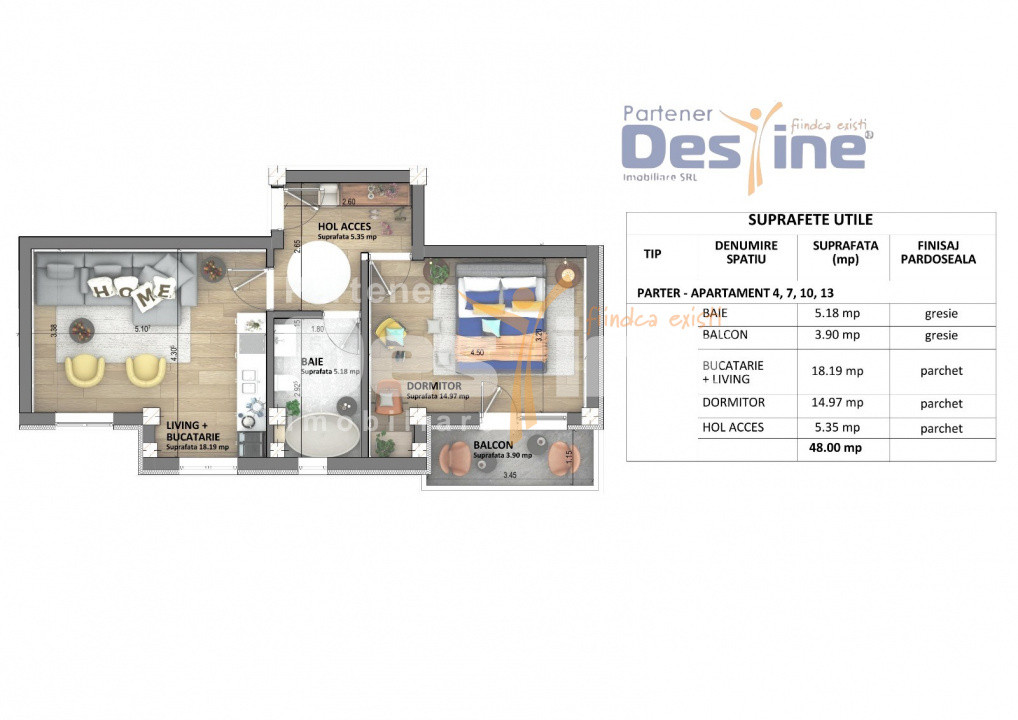 Apartamente noi Visan, predare mai 2026, pret 1.350 € + TVA
