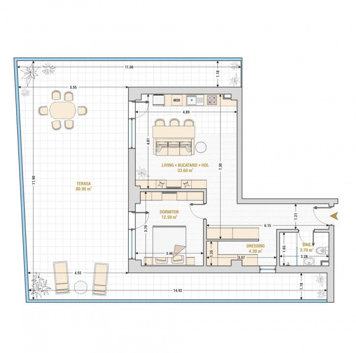 Hotel Marriott-Catedrala | 2 camere | 55mp + 81mp terasa | et 2 | 245.000 euro