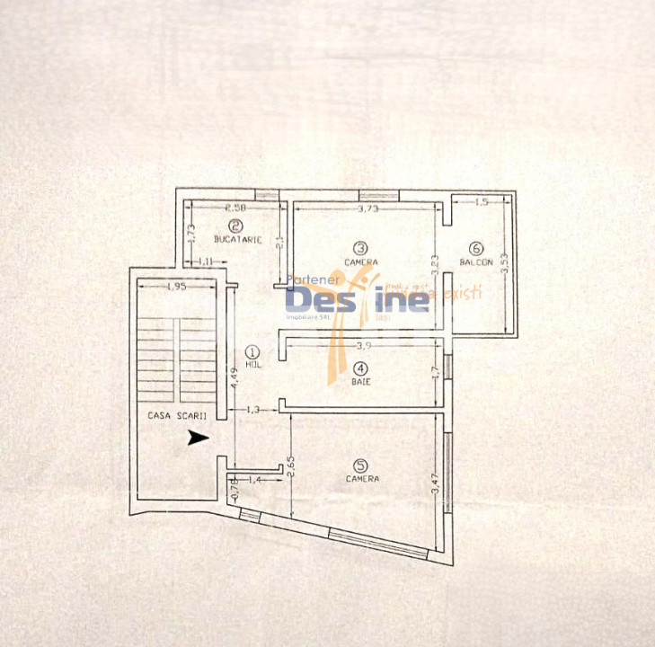 Apartament 2 CD 43,27 mp Copou + balcon si loc de parcare