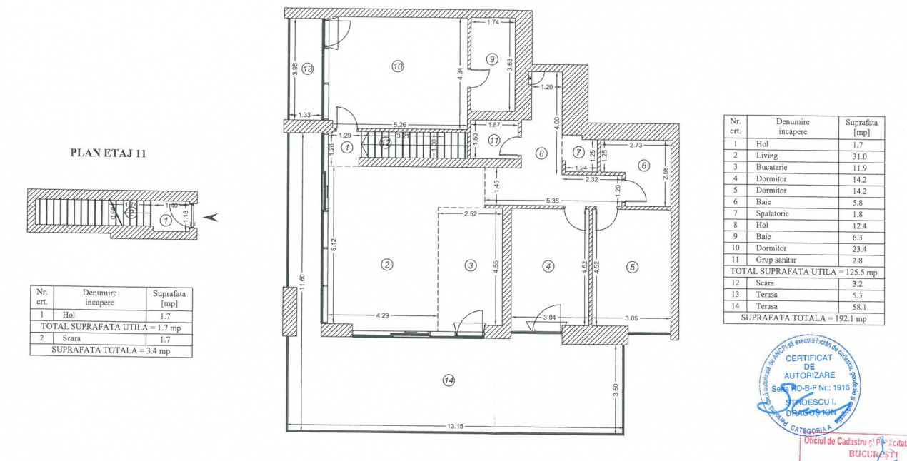One Cotroceni Park | Penthouse 4 cam | 192mp | et 11 | 520.000 euro 