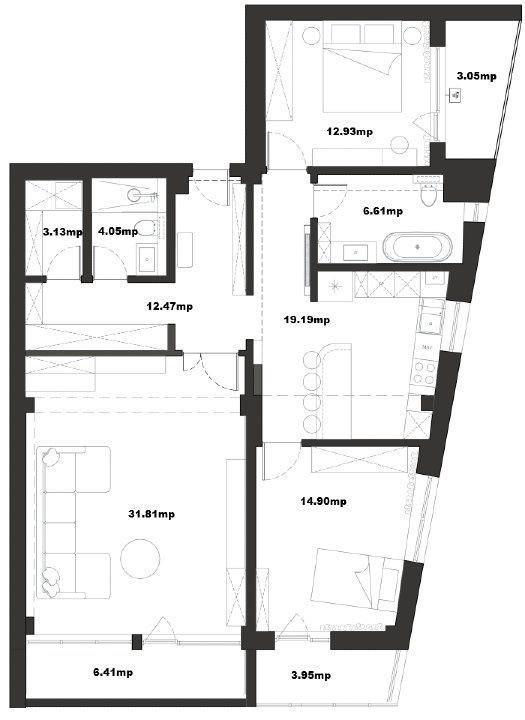 Timpuri noi | 3 camere | 119mp | et 5 | bloc 2015 | loc parcare | 430.000 euro