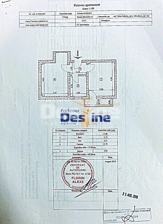 Comision 0% Apartament 1 camera 41 mp mobilat utilat + loc de parcare intabulat