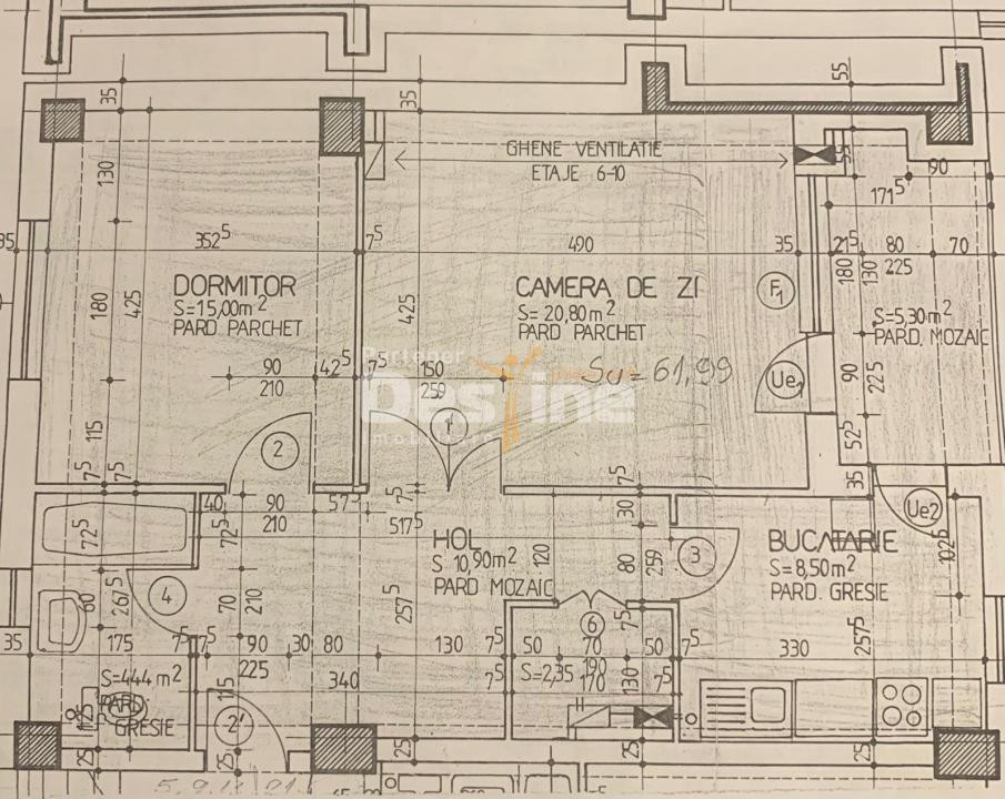 Apartament 2c 64,20mp DECOMANDAT la bulevard, etaj intermediar - Frumoasa