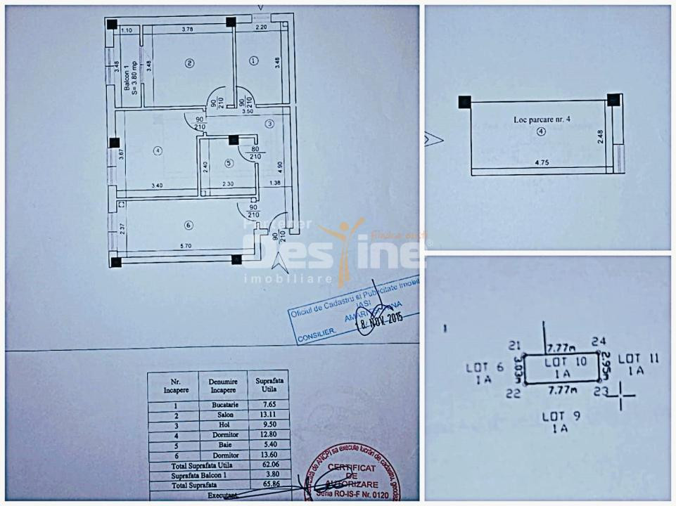 Apartament 3 camere 66 mp mobilat, cu balcon, gradina și loc de parcare subteran