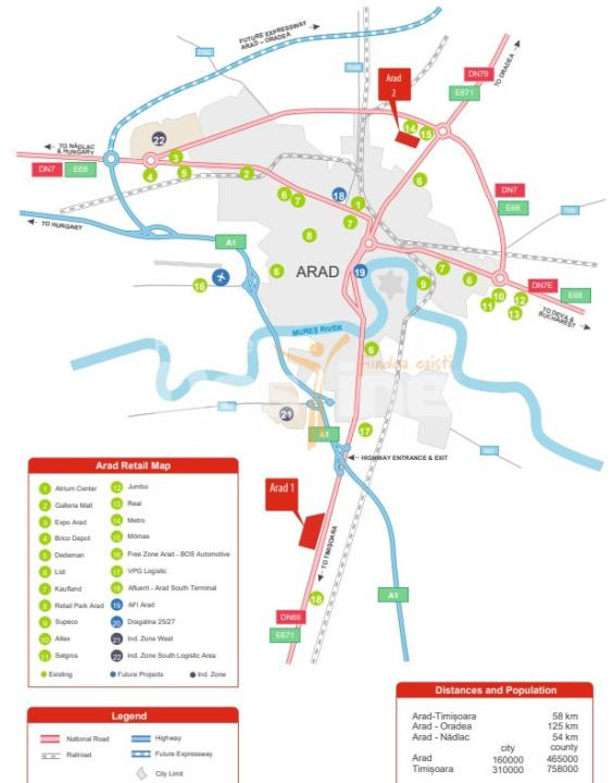 Teren intravilan I Arad I Deschidere 1.141 ml la DN69 