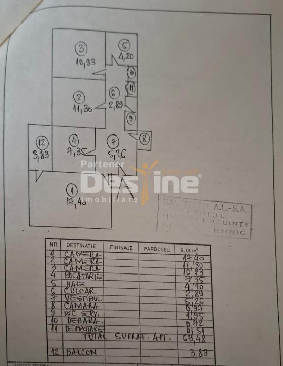 Apartament 3 camere decomandat - 2 bai - etaj 7/8 in zona Vitan