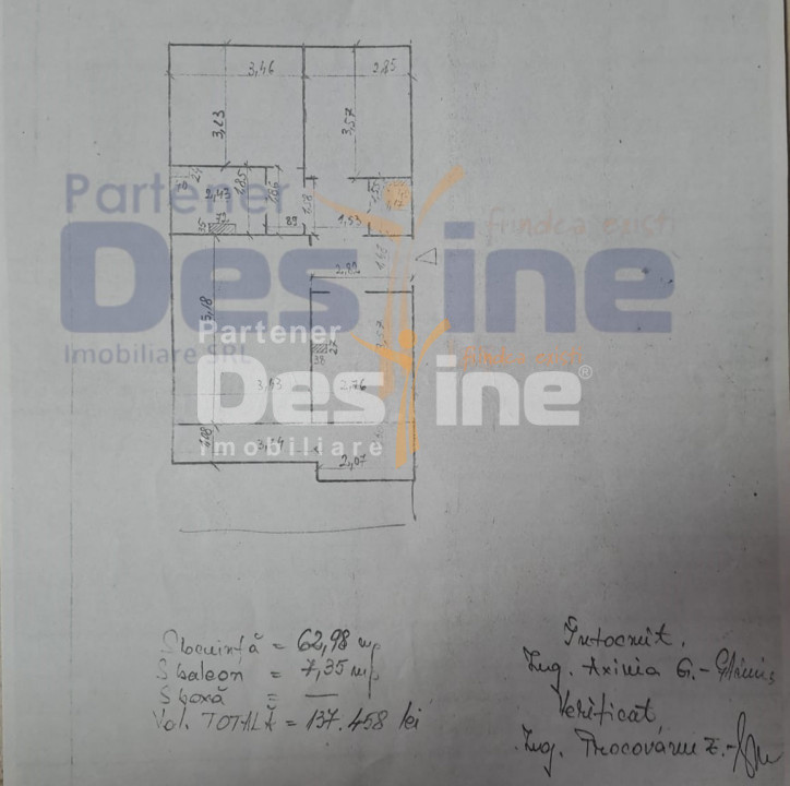 GALATA, Apartament 3 camere DECOMANDAT, 70 mp, 169.900 EURO