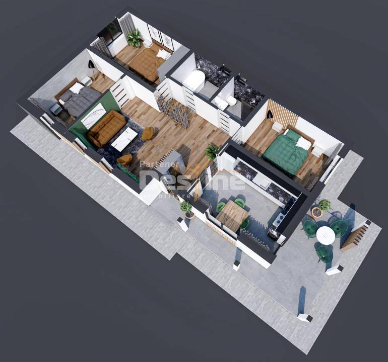 Casa  individuala, plan parter, 108 mp 