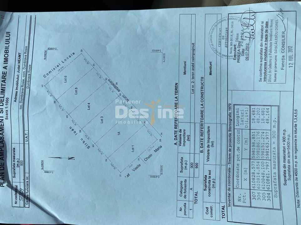 Teren de vanzare Dumbrava Rosie 20.000 Euro 900mp