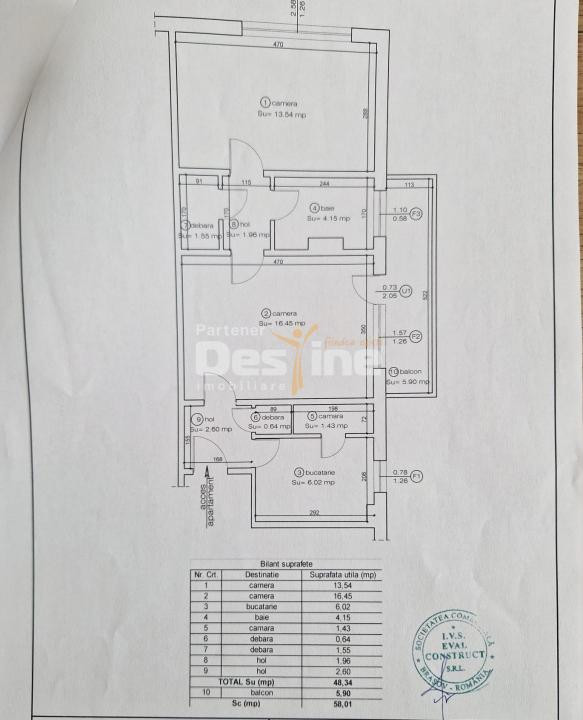 Apartament 2 camere la etaj intermediar, bloc izolat, in zona Spitalul Judetean