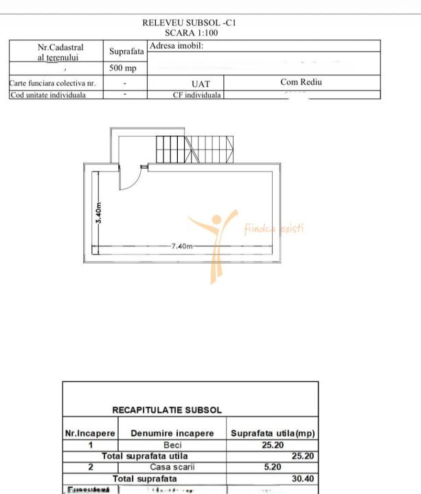 Casă individuala parter + subsol, 4 camere, 136,7 mp utili, 500 mp teren Breazu