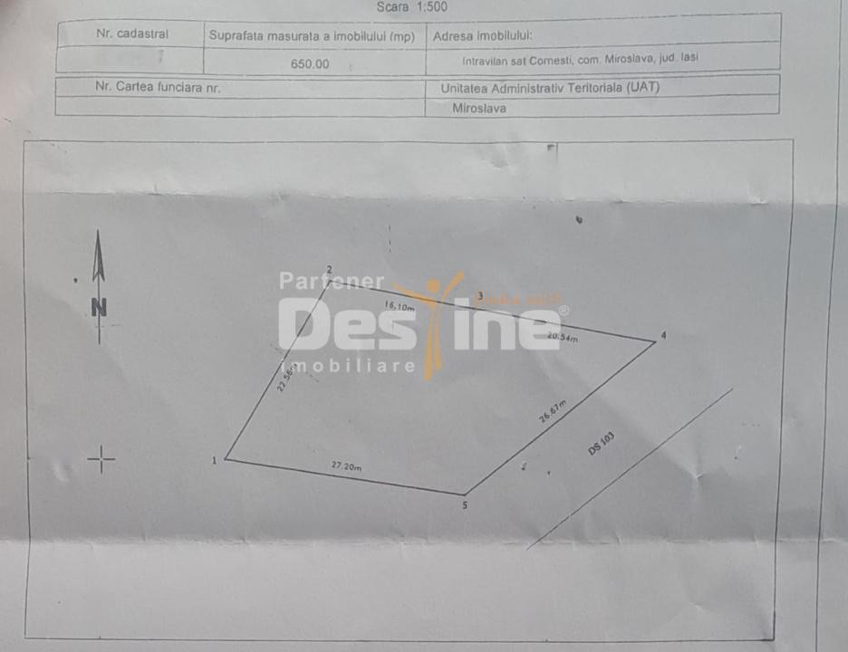 TEREN intravilan - CORNESTI 650 MP, 31.900 EURO