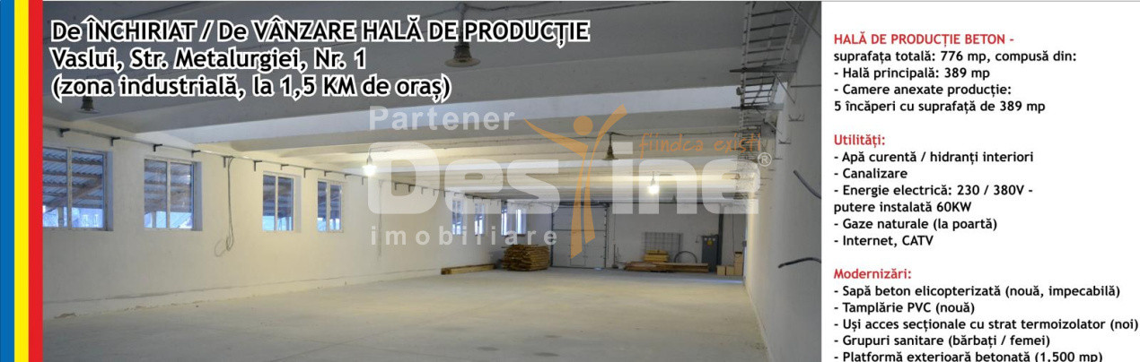 Hala productie, zona Industriala, Vaslui