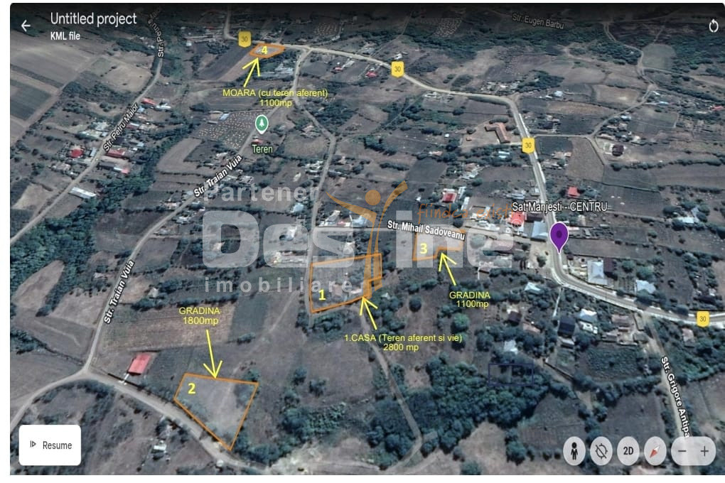 Domeniu complet: moara, casa batraneasca si terenuri  in Manjesti, Vaslui