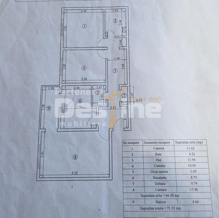 Apartament 3CD 72mp, etaj intermediar, Nicolina, 2 bai + balcon