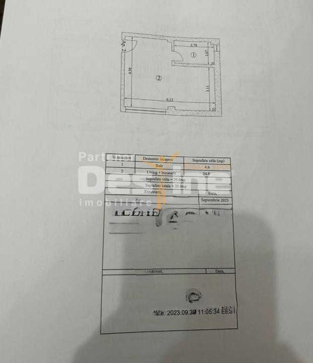 Apartament 1 camera 29,4 mp MOBILAT și UTILAT - Bucium-Visan