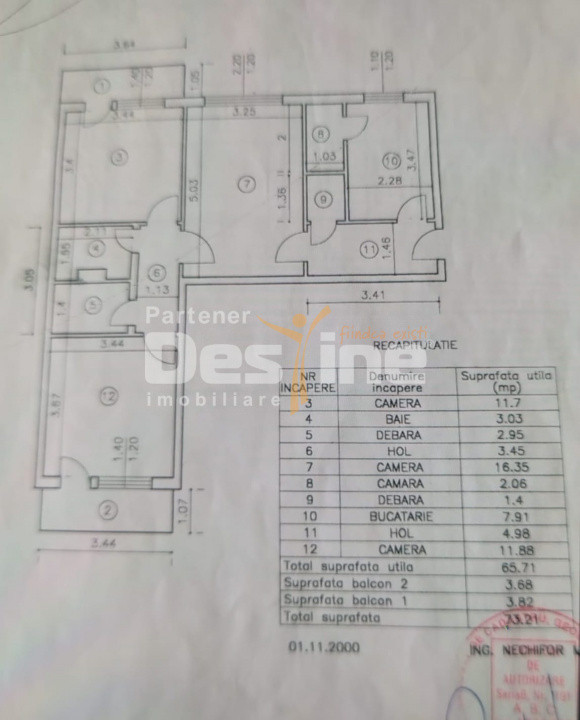 Apartament de vânzare, zona PODU ROȘ, 3 camere, semidecomandat, etaj 1