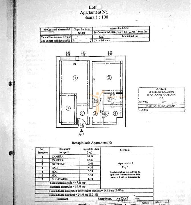 Apartament 2 camere 47 mp mobilat utilat etaj intermediar 