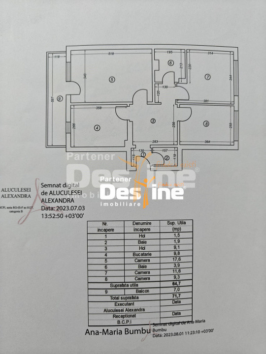 DACIA, Apartament 3 camere, 71.7 MP, 164.900 € 
