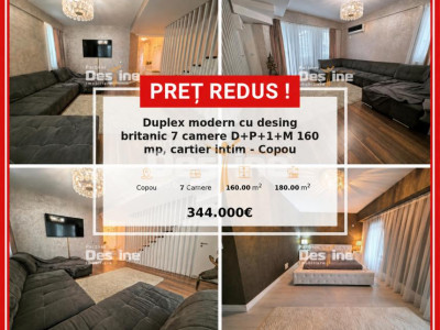 Duplex modern cu design britanic 7 camere D+P+1+M 160 mp