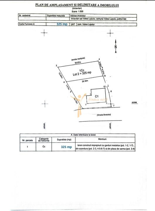 Teren Intravilan 325 - 350 mp - Valea Lupului - Centru
