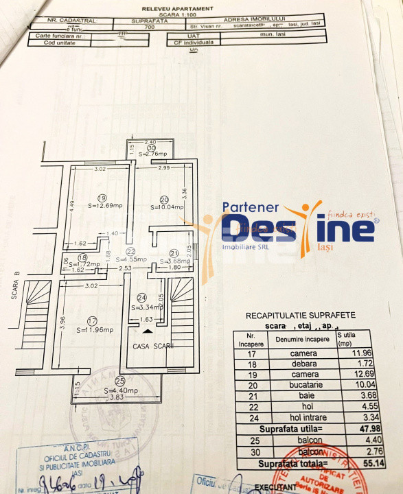 Apartament 2 camere 55 mp 2 balcoane mobilat loc de parcare Vișan